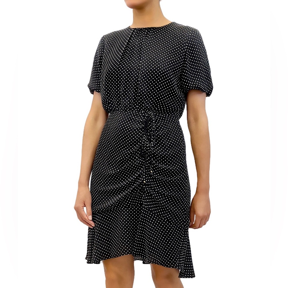 SAM EDELMAN Polka Dot Ruched Chiffon Mini Dress
